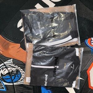 Palm Angels Black Track Pants with White Stripes